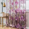 Gordijn paarse bloem woonkamer tule slaapkamer keuken raam 230510