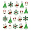 Keychains 19/20/38/52pcs/Definir encantos de Natal Multicolor Mixed Christma