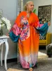 Vêtements Ethniques Robes Africaines Pour Femmes Caftan Surdimensionné Élégant Satin À Manches Longues Cardigan Robe Casual Lâche D'été Plage Porter Robe Femme 230510