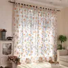 Cortina de tule do sol do sol cortinas de tule para a sala de estar Cozinha amarela Voile floral Voile Pesquina de tratamento de janela cortina as persianas 230510