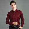 Casual shirts voor heren lente sociale slanke zakelijke jurk mannelijke lange mouw formele elegante blouses tops man merk kleding y23