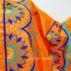 エスニック服ナイジェリアのオリジナルバジンドレスDashiki Brocade Embroiderey Basin Basin Orange Mali Women Robe Wedding Party Dresses230510