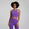 Yoga outfit kvinnors racerback sportbh hög nacke vadderad push up crop top med avtagbara koppar gym som kör träningstank