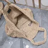 Straw Shoulder Bag Crochet Beach Totes Bag Clutch Handbags Lafite Grass Knitting Postman Purse Hollow Out Fashion Letters Women Shopping Purse Pure Hand Woven Bags