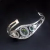 Bangle Hermosa smycken Dichroic Glass Greenagate Silver Color Fashion Ankomst Öppen manschett för kvinnor 20234592