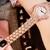 Horloges Luxe Roestvrij Staal Dames Horloges Diamanten Kristal Band Horloge Mode Analoog Quartz Pols Relogio Feminino