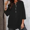 Women's T Shirts Womens Crew Neck 3/4 Sleeve Basic Solid Loose Cute Tunic Top Fit Summer Casual Workout Tops Women