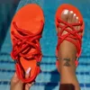 Sandales 2021 été nouveau plat bout ouvert sandales mode couleur unie confortable extérieur chaussures pour femmes grande taille 43 AA230509