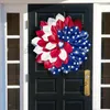 Декоративные цветы нежные патриотические дверные венок легкая стенка ткани День независимости