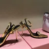 Женская дизайнерская сандаловая стилевая каблука сексуальные сандалии летние женские одежды для обуви ночной клуб высококачественный подлинный кожаный случайный бренд 10A размер 35-41 кожа с коробкой