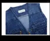 Mäns västar xl-5xl 2023 män multi-pocket denim väst kod lös medelålders västmäster ärmlös jacka kläder