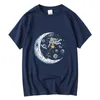 T-shirts pour hommes XINYI Kaus Pria 100 Katun Kasual Lucu Desain Astronot Cetak Longgar Leher o untuk Lengan Pendek T-shirt Atasan 230510