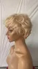 Blonde Pixie Wig 613 Человеческие волосы девственные бразильские короткие кружевные парики 13x6 с детскими волосами на 150% плотности