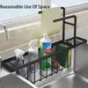 Organization Telescopic Sink Shelf Kitchen Sinks Organizer Stainless Steel Soap Sponge Brush Holder Rag Rack Sink Drain Rack Storage Basket