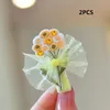 Hair Accessories 2/3pcs/Set High Quality Girls Embroidery Floral Hairpins Velvet Clips Rhinestone Decoration Barrettes Kids