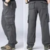 Calças masculinas Casual Tactical Masculino Elasticidade de bolso múltiplo Militar Tacitcal Tacitcal calça de carga gorda