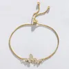 Charm Bracelets Cubic Zirconia Crystal Gold-plated Double Butterfly Lucky Bracelet Women 2023 Fashion CZ Box Chain Slide Jewelry