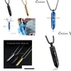 Pendant Necklaces Fashion Lord Prayer Bible Mens Necklace Stainless Steel Cross Chain Jewelry Cremation Ashes Wholesale Drop Dhgarden Dhiwp