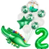 Party Decoration 1Set Giant Crocodile Foil Balloons Safari Animal Kids Birthday 32Inch Number Sequin Latex Globos Home Decorparty