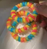 Kadın Kızlar Renkli Gökkuşağı Spiral Saç Bağları Halat Telefon Teli Plastik Kalınlaştırılmış Scrunchies Saç Kauçuk Bantları Saçjewelry