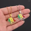 Collares pendientes Venta de Amazon Collar de mapa de Senegal de acero inoxidable Joyería de moda para parejas de estilo nacional para hombres y mujeres