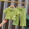Clothing Sets Girls Clothes And Full Length Pants Baby Cute Tie Decoration Summer Cool Cutting Soft Two Pcs Set Y23