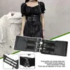 Cinturones 2023 corsé de moda Punk Goth Retro ropa exterior vestido Cool cintura decoración sello mujer elástico ancho cintura faja Be Z6Z4