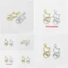 Charms 100st/Lot Rhinestone Cute Cat Pendant 27x1m Gold Sier Plated Good For Craft Smycken Making Drop Leverans Findings Components DHQZ6