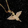 Moketler Gümüş Bling Out CZ Zircon Ankh Angel Sergilalar Kadınlar İçin Kolyeler Erkekler Hip Hop Rapçi Mücevher Kilitleri Locketslockets