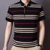 Mens Designer T-shirt Sommaren Män bomull Randig kortärmad t-shirt med Lapel Casual Summer Fashion Trend Men's New Style