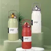 Bottiglie d'acqua termica di grande capacità con cannuccia Thermos in acciaio inossidabile bottiglia fredda e tazza Vacuum Flask Gym 230510