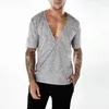 Men's T Shirts T-shirt Simple Pure Color Deep V-neck Collocation Fashion Design Sleeveless Short Sleeve