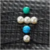 Kostki minimalistyczna turkusowa bransoletka woskowa perłowa koralika dla kobiet Kamienne Urok wisiorek