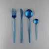 24Pcs/Set Rose Gold Flatware Cutlery Set Stainless Steel Dinnerware Matte Spoon Knife Silverware Kitchen Tableware Set1