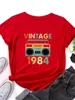 Women's T-Shirt Vintage 1984 Recorder Print Women T Shirt Short Sleeve O Neck Loose Women Tshirt Ladies Tee Shirt Tops Clothes Camisetas Mujer P230510