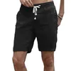 Shorts pour hommes Mode décontractée Lin Shorts de haute qualité Lin Couleur unie Pantalon court Homme Summer Beach Short en lin respirant 230510