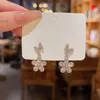 Boucles d'oreilles à tige 2023 Double papillon pour les femmes coréenne élégante dos suspendu princesse mariée bijoux de mariage cadeaux