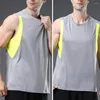 Herrtankstoppar mode män Vest Fine Sying Craft Bodybuilding Stretchy Running Loose Pullover Top Sweat Absorbering