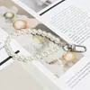 Porte-clés Imination Pearl Wrist Lanyard Keychain Anti-Lost Phone Charm Strap Pendentif