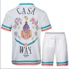 Verão New Casablanc-S 23SS Designer camisetas Masao San Print Mens Casual Top Top Top+ Shorts femininos Camisa de seda solta Camiseta de luxo Tees de alta qualidade M-3xl