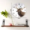 Horloges murales wapiti neige hiver Animal PVC horloge numérique Design moderne salon décor grande montre muet suspendu