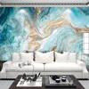 Papier peint personnalisé 3D papier peint moderne encre paysage abstrait doré marbre Texture peinture murale salon Art décor à la maison bleu