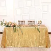 Mantel de mesa, cubierta Rectangular de lentejuelas brillantes, tela de oro rosa para boda, fiesta de cumpleaños, decoración del hogar, tamaño personalizado 230510