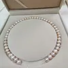 Chains wholesale pink purple 9-10mm nearly round freshwater pearl strand 14inch for jewelry making