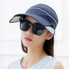 Chapéus de aba larga 2023 Visor Summer Sun Top vazio Top de plástico retrátil Plástico UV Hat Woman and Men Fishing Cap Chapeau Femme