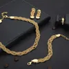 Brincos de colar Conjunto de brinco de ouro de 24k africanos e casamento para mulheres Fift