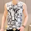 Mens Tank Tops Summer Full Print V Neck Wide Vest Hip Hop Sleeveless For Funny T Shirts Abstract Top 230509