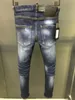 Men's Jeans 2023 Autumn New style Denim Pants for Men d2 Water Wash Dark Blue Slim Fit Feet Slightly Elastic Full length Monkey Z0508