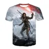 Men's T Shirts 2023 Classic Game Tomb Raider 3D T-shirt Cosplay Lara Croft Print Summer Fashion Street Style Casual Loose Top