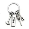 Key Rings Personalized Diy Stainless Steel Keychain Engraved Dad Papa Grandpa Hammer Screwdriver Wrench Tools Fathers Day Dr Dhgarden Dhu5B